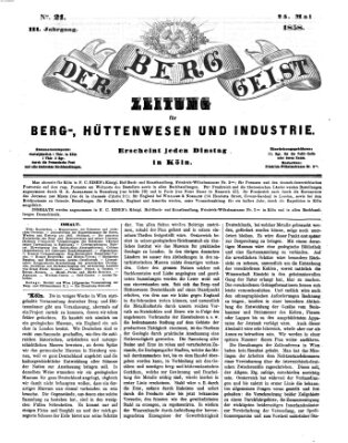 Der Berggeist Dienstag 25. Mai 1858