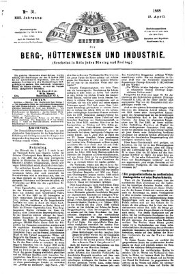 Der Berggeist Freitag 17. April 1868