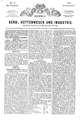 Der Berggeist Dienstag 27. September 1870