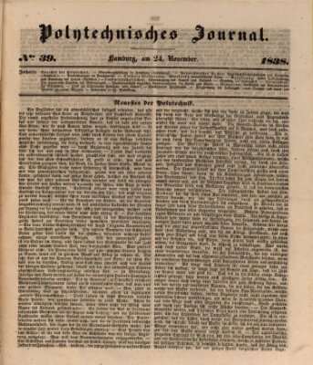 Polytechnisches Journal Samstag 24. November 1838