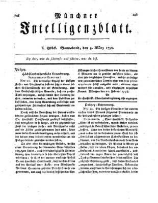 Münchner Intelligenzblatt Samstag 3. März 1798