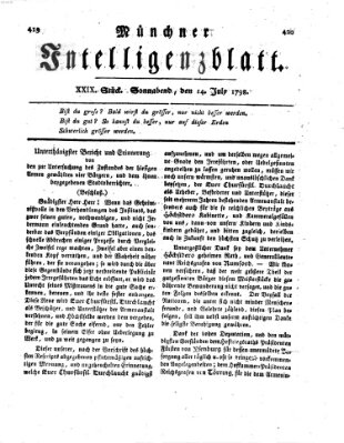 Münchner Intelligenzblatt Samstag 14. Juli 1798