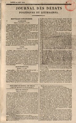 Journal des débats politiques et littéraires Samstag 22. August 1818