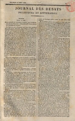 Journal des débats politiques et littéraires Freitag 28. August 1818