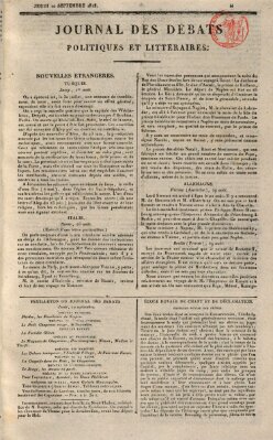 Journal des débats politiques et littéraires Donnerstag 10. September 1818