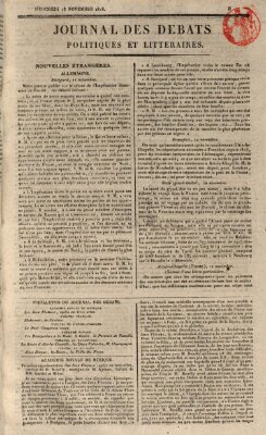 Journal des débats politiques et littéraires Mittwoch 18. November 1818