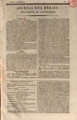 Journal des débats politiques et littéraires Montag 4. Januar 1819