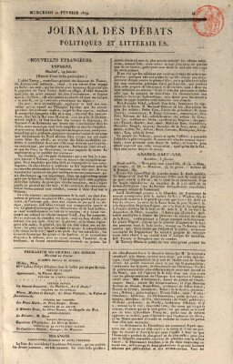 Journal des débats politiques et littéraires Mittwoch 10. Februar 1819