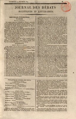 Journal des débats politiques et littéraires Freitag 12. Februar 1819