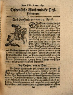 Ordentliche wochentliche Post-Zeitungen Donnerstag 24. April 1642