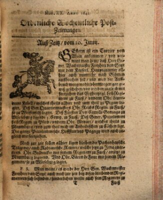 Ordentliche wochentliche Post-Zeitungen Dienstag 10. Juni 1642