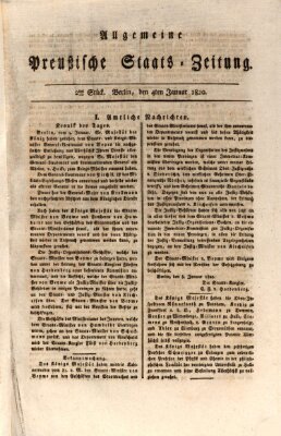 Allgemeine preußische Staats-Zeitung Dienstag 4. Januar 1820