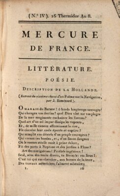 Mercure de France Montag 4. August 1800