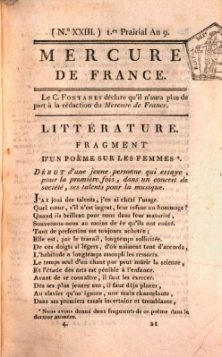 Mercure de France Donnerstag 21. Mai 1801