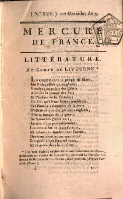 Mercure de France Samstag 20. Juni 1801