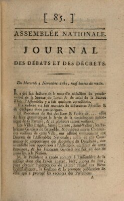 Journal des débats et des décrets Mittwoch 4. November 1789
