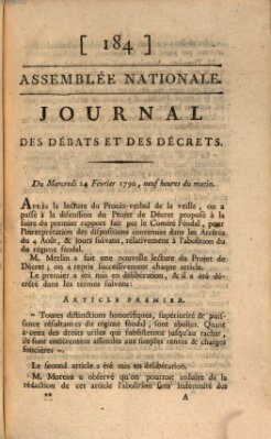 Journal des débats et des décrets Mittwoch 24. Februar 1790