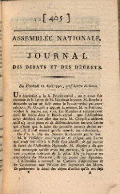 Journal des débats et des décrets Freitag 27. August 1790