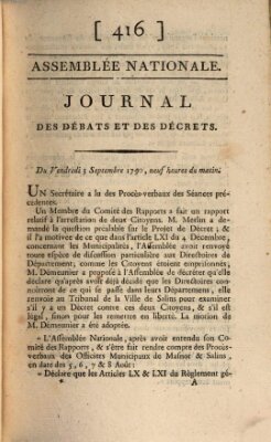 Journal des débats et des décrets Freitag 3. September 1790