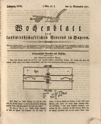 Wochenblatt des Landwirtschaftlichen Vereins in Bayern Dienstag 23. September 1828
