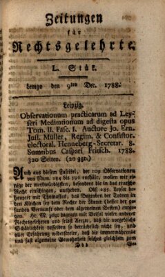 Zeitungen für Rechtsgelehrte Dienstag 9. Dezember 1788
