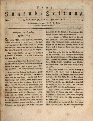 Neue Jugendzeitung (Bildungsblätter oder Zeitung für die Jugend) Donnerstag 13. Januar 1820