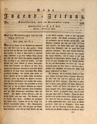 Neue Jugendzeitung (Bildungsblätter oder Zeitung für die Jugend) Samstag 16. September 1820
