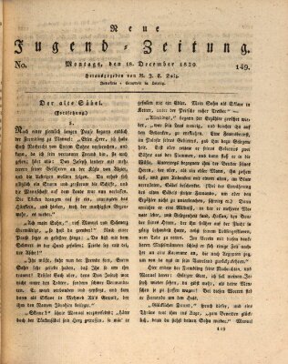 Neue Jugendzeitung (Bildungsblätter oder Zeitung für die Jugend) Montag 18. Dezember 1820