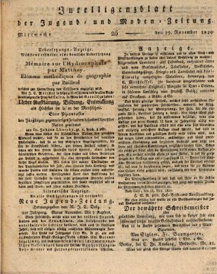 Neue Jugendzeitung (Bildungsblätter oder Zeitung für die Jugend) Mittwoch 29. November 1820