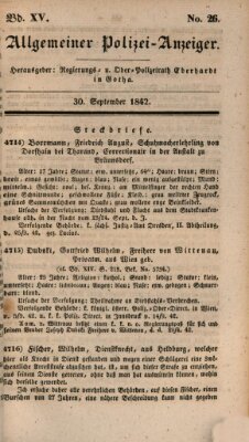 Allgemeiner Polizei-Anzeiger Freitag 30. September 1842