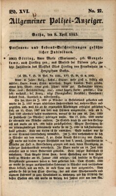 Allgemeiner Polizei-Anzeiger Samstag 8. April 1843