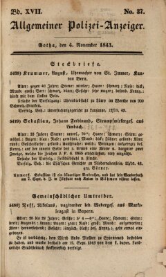 Allgemeiner Polizei-Anzeiger Samstag 4. November 1843