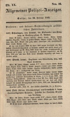 Allgemeiner Polizei-Anzeiger Sonntag 23. Februar 1845