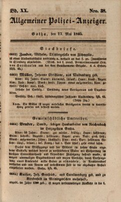 Allgemeiner Polizei-Anzeiger Samstag 17. Mai 1845