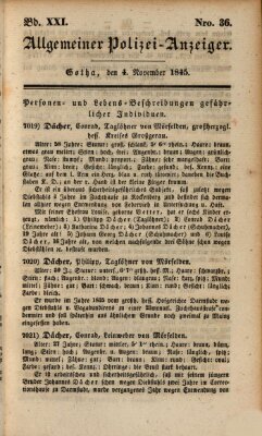 Allgemeiner Polizei-Anzeiger Dienstag 4. November 1845