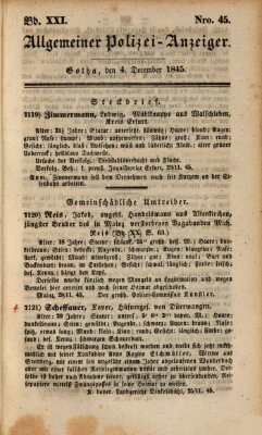 Allgemeiner Polizei-Anzeiger Donnerstag 4. Dezember 1845