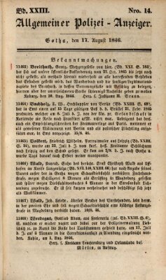 Allgemeiner Polizei-Anzeiger Montag 17. August 1846