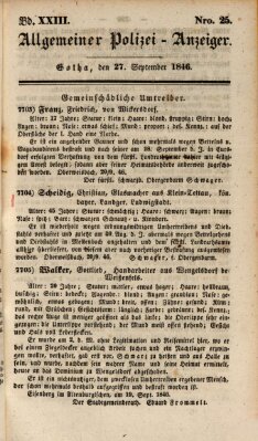 Allgemeiner Polizei-Anzeiger Sonntag 27. September 1846