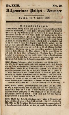 Allgemeiner Polizei-Anzeiger Mittwoch 7. Oktober 1846