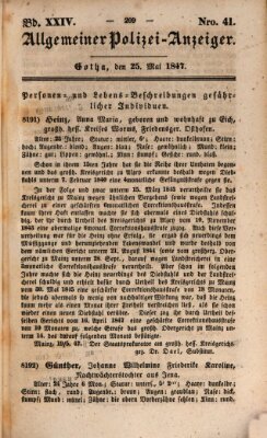 Allgemeiner Polizei-Anzeiger Dienstag 25. Mai 1847