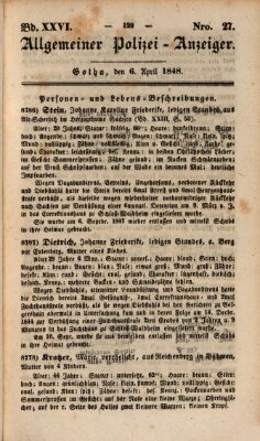 Allgemeiner Polizei-Anzeiger Donnerstag 6. April 1848