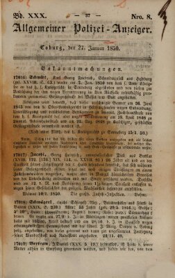 Allgemeiner Polizei-Anzeiger Sonntag 27. Januar 1850