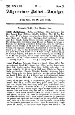 Allgemeiner Polizei-Anzeiger Donnerstag 10. Juli 1851