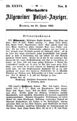 Eberhardt's allgemeiner Polizei-Anzeiger (Allgemeiner Polizei-Anzeiger) Montag 31. Januar 1853