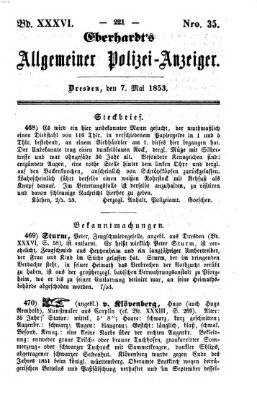 Eberhardt's allgemeiner Polizei-Anzeiger (Allgemeiner Polizei-Anzeiger) Samstag 7. Mai 1853