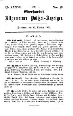 Eberhardt's allgemeiner Polizei-Anzeiger (Allgemeiner Polizei-Anzeiger) Samstag 15. Oktober 1853