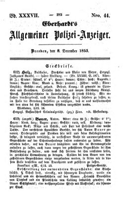 Eberhardt's allgemeiner Polizei-Anzeiger (Allgemeiner Polizei-Anzeiger) Donnerstag 8. Dezember 1853