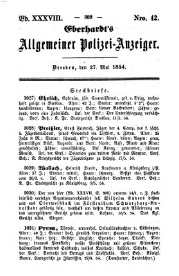 Eberhardt's allgemeiner Polizei-Anzeiger (Allgemeiner Polizei-Anzeiger) Samstag 27. Mai 1854