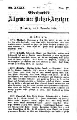 Eberhardt's allgemeiner Polizei-Anzeiger (Allgemeiner Polizei-Anzeiger) Donnerstag 9. November 1854