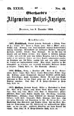 Eberhardt's allgemeiner Polizei-Anzeiger (Allgemeiner Polizei-Anzeiger) Samstag 9. Dezember 1854